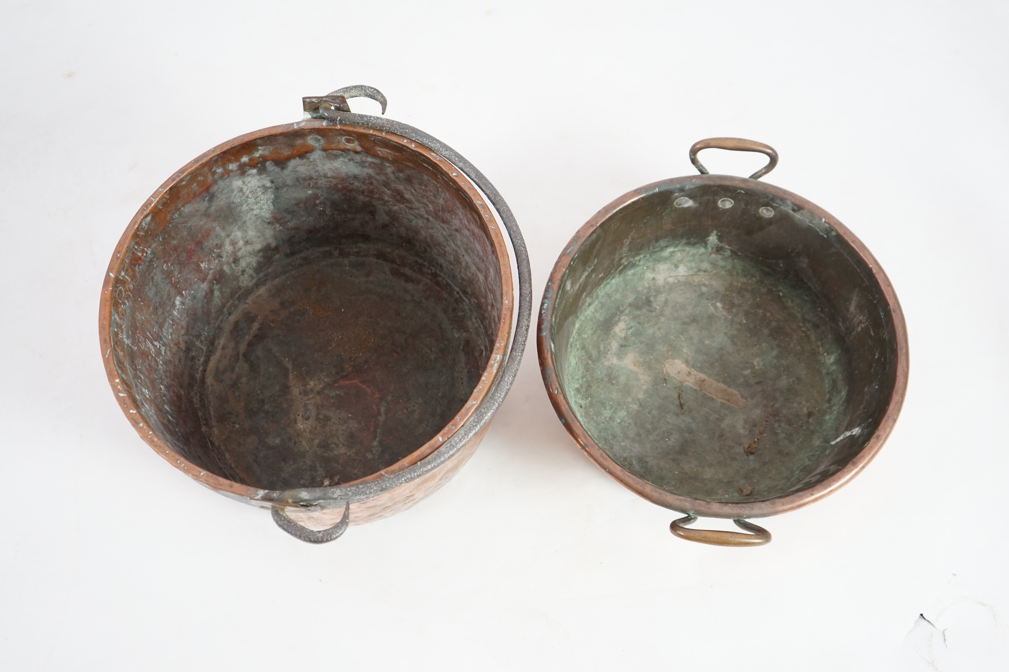 A 19th century copper cooking pan